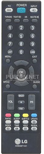 AKB33871401, AKB33871410 оригинальный пульт для телевизора LG 22LS4D (LCD)