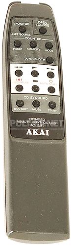 RC-G67 пульт для кассетной деки Akai GX-69