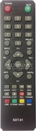 SDT-91 пульт для DVB-T2-ресивера Supra